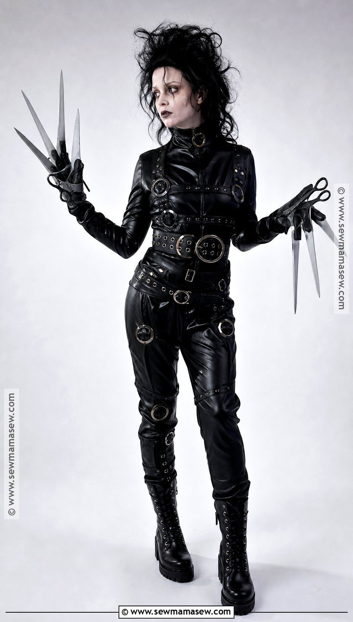 Classic Edward Scissorhands Costume With Black Belts - 30 Edward Scissorhands Costume Ideas for Women