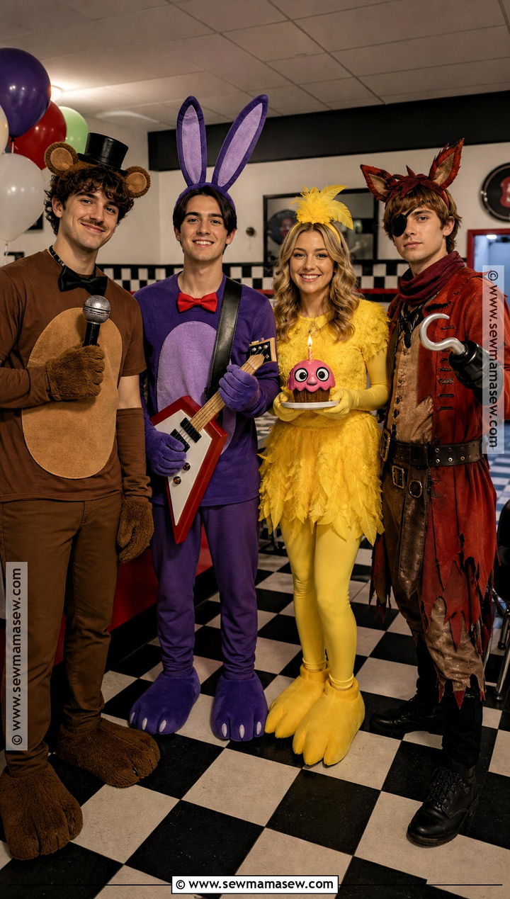 Classic FNAF Animatronic Group Costume - 30 fnaf group costume ideas