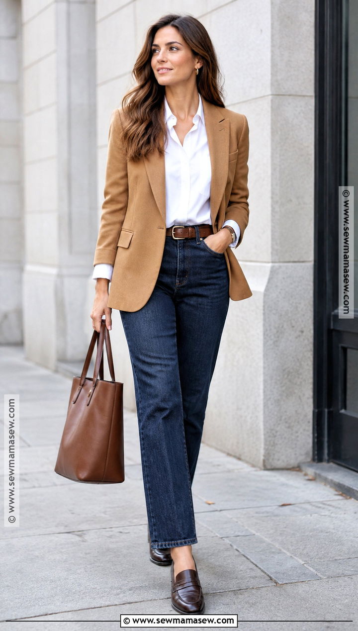 Classic Fall Blazer And Jeans Outfit - 20 classic fall style ideas