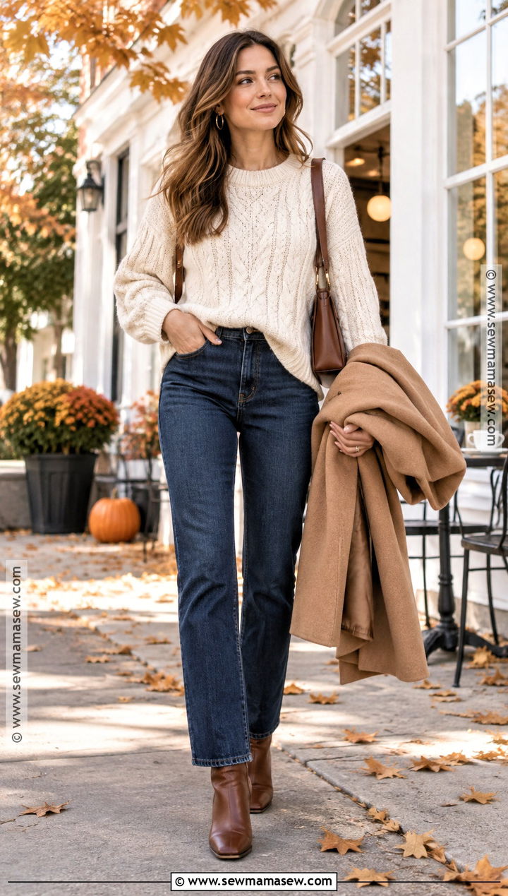 Classic Fall Sweater And Jeans Outfit - 20 classic fall style ideas