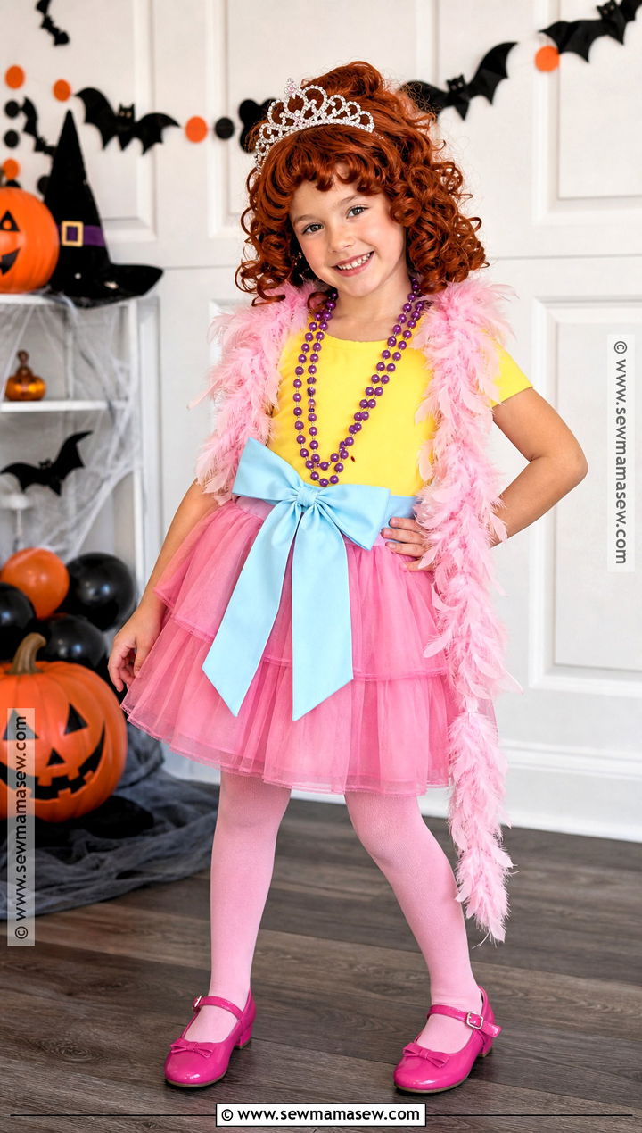 Classic Fancy Nancy Costume With Pink Tutu - 35 fancy nancy halloween costume ideas