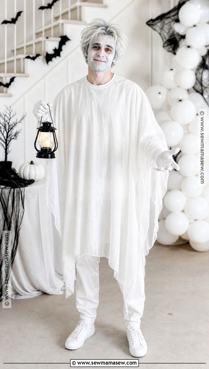 Classic Ghost Costume With White Layers - 35 halloween costumes male