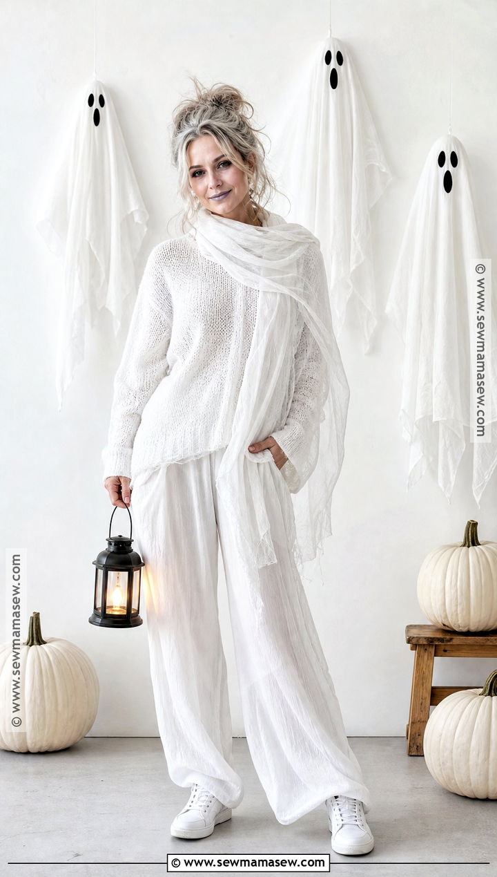 Classic Ghost Costume With White Outfit - 35 Halloween Costumes Easy Last Minute