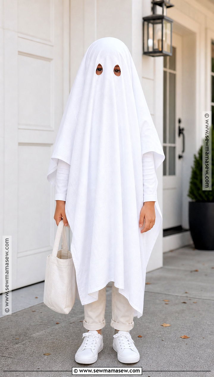 Classic Ghost Costume With White Sheet - 30 closet costumes last minute