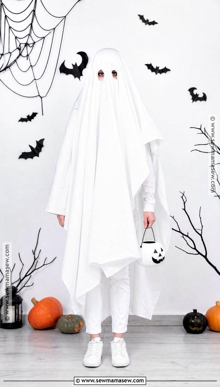 Classic Ghost Costume With White Sheet - 35 quick halloween costumes last minute