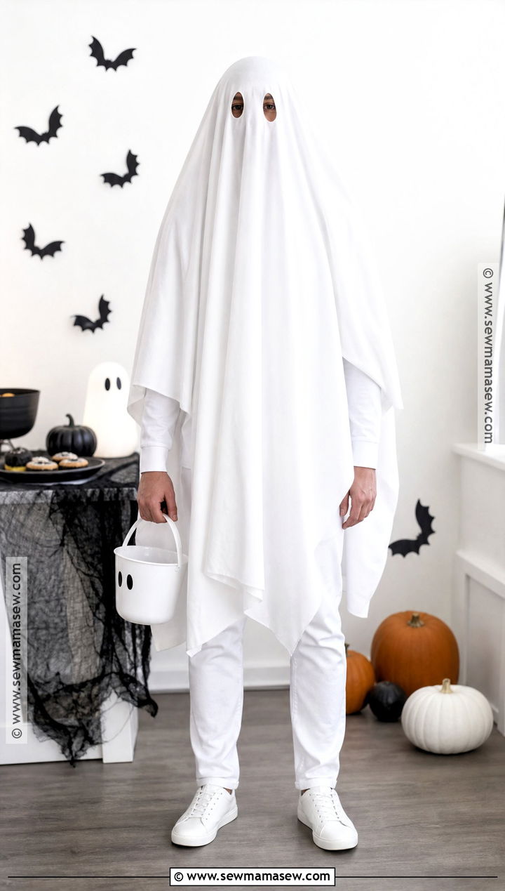 Classic Ghost Costume With White Sheet - 40 simple halloween costume ideas
