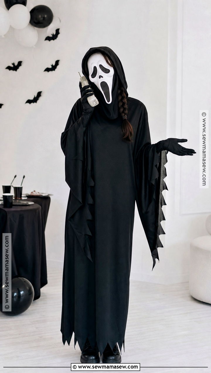 Classic Ghost Face Costume With Black Robe - 45 ghost face costume ideas for women
