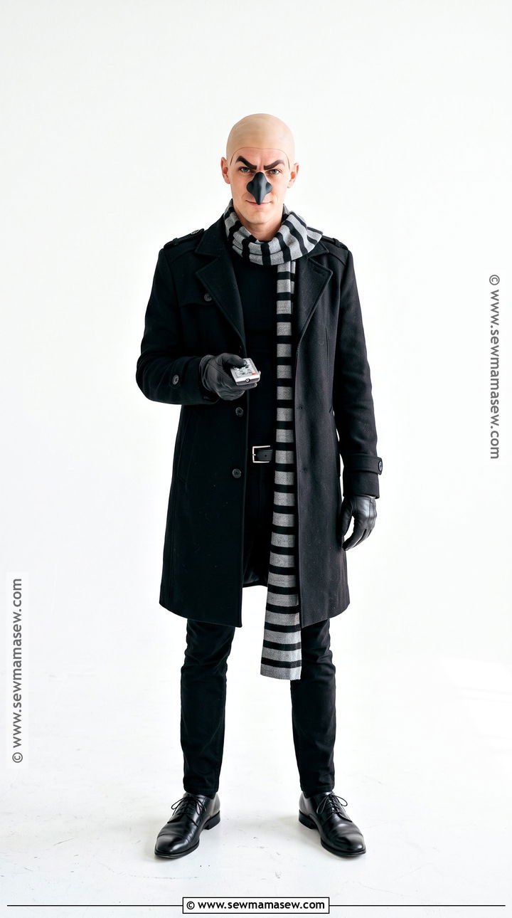 Classic Gru Costume With Striped Scarf - 40 gru costume ideas