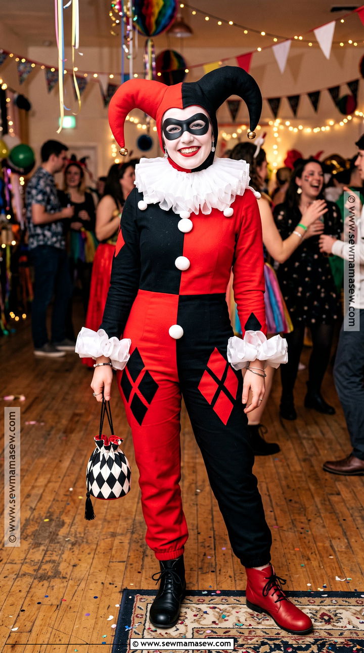Classic Harley Quinn Jester Costume - 30 dc costumes for females