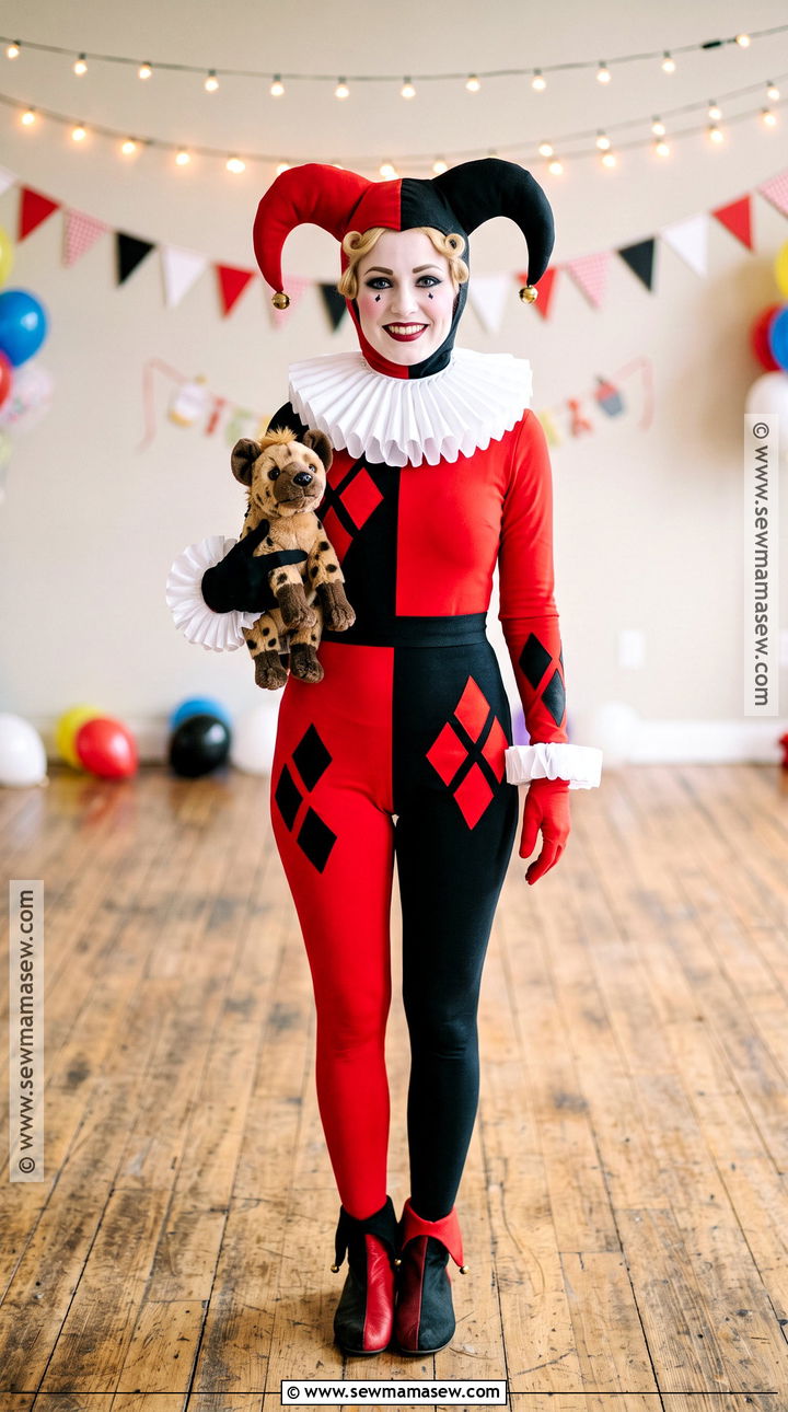 Classic Harley Quinn Jester Costume - 30 batman female costume ideas