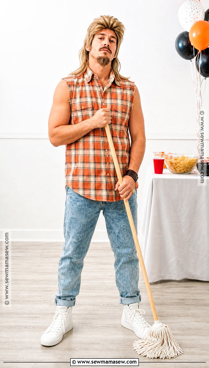 Classic Joe Dirt Costume With Sleeveless Plaid Shirt - 30 joe dirt costume ideas