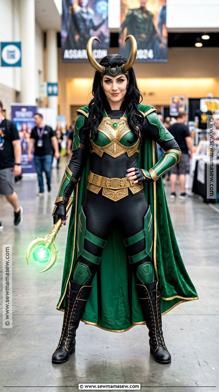 Classic Lady Loki Cosplay With Gold Horns - 30 lady loki cosplay ideas