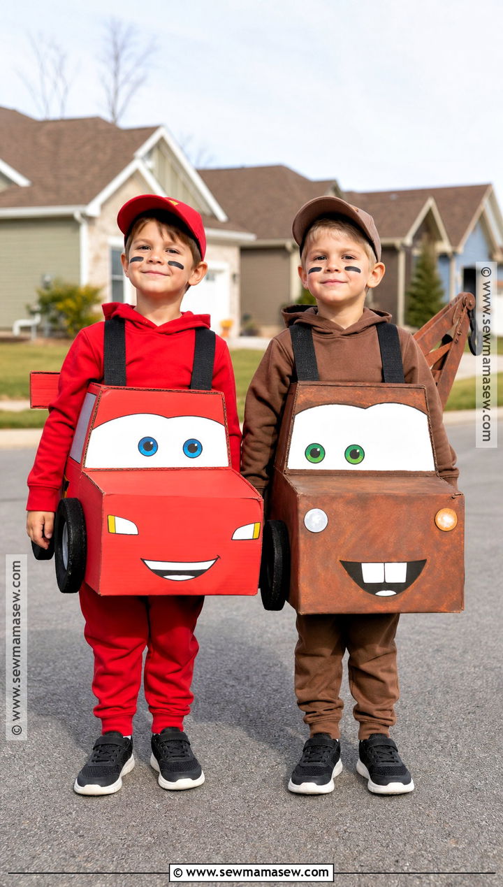 Classic Lightning McQueen And Mater Cardboard Costume - 35 lightning mcqueen and mater costume ideas