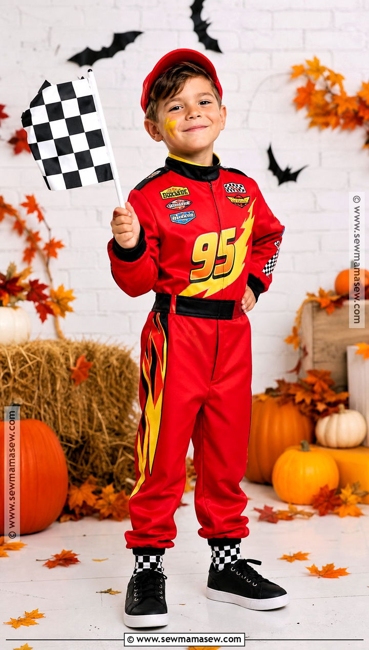 Classic Lightning McQueen Racing Costume - 30 lightning mcqueen halloween costume ideas