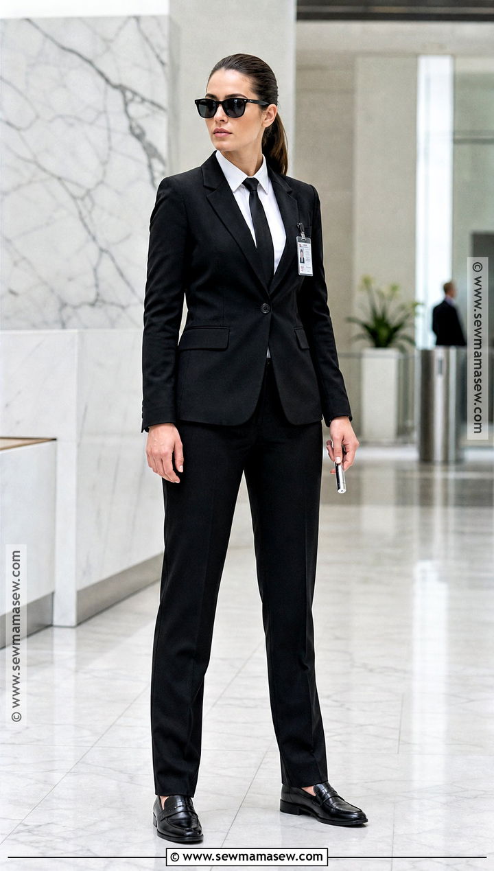 Classic MIB Agent Costume With Black Pantsuit - 30 Mib Costume Ideas for Women