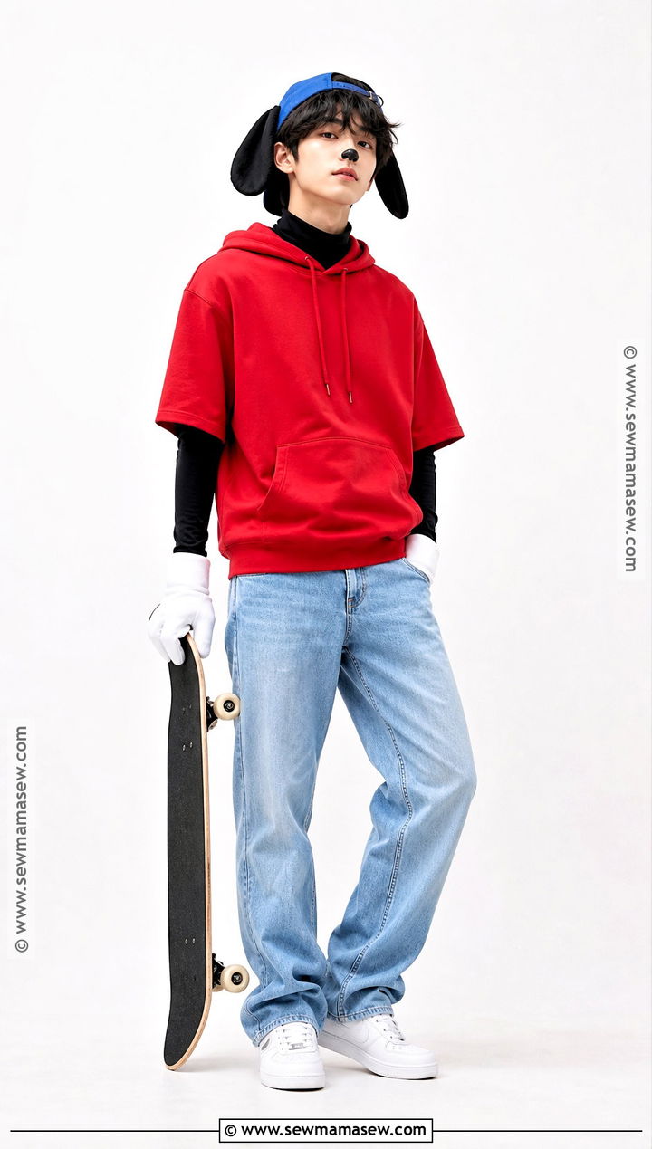 Classic Max Goof Costume With Red Hoodie - 40 max goofy costume ideas