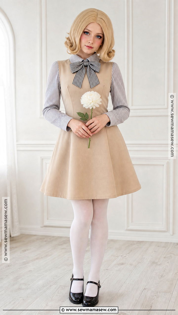 Classic Megan Costume With Beige Dress - 30 Megan Costume Ideas