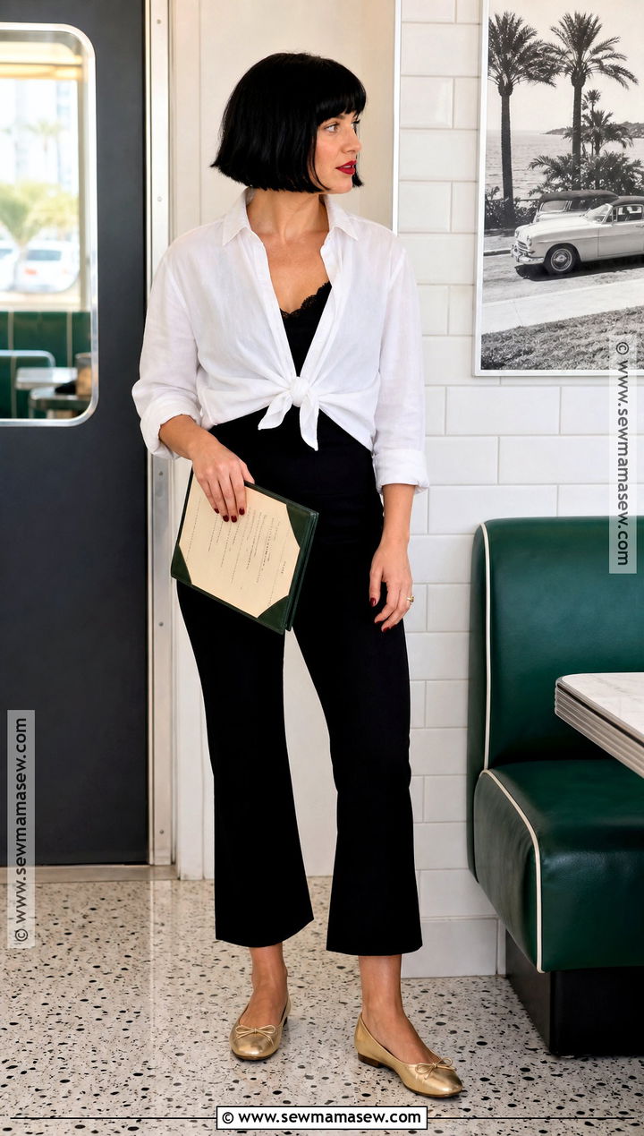 Classic Mia Wallace Costume With White Shirt - 30 Mia Pulp Fiction Costume Ideas