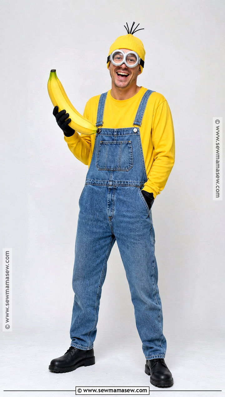 Classic Minion Costume With Denim Overalls - 30 minons outfit costume ideas