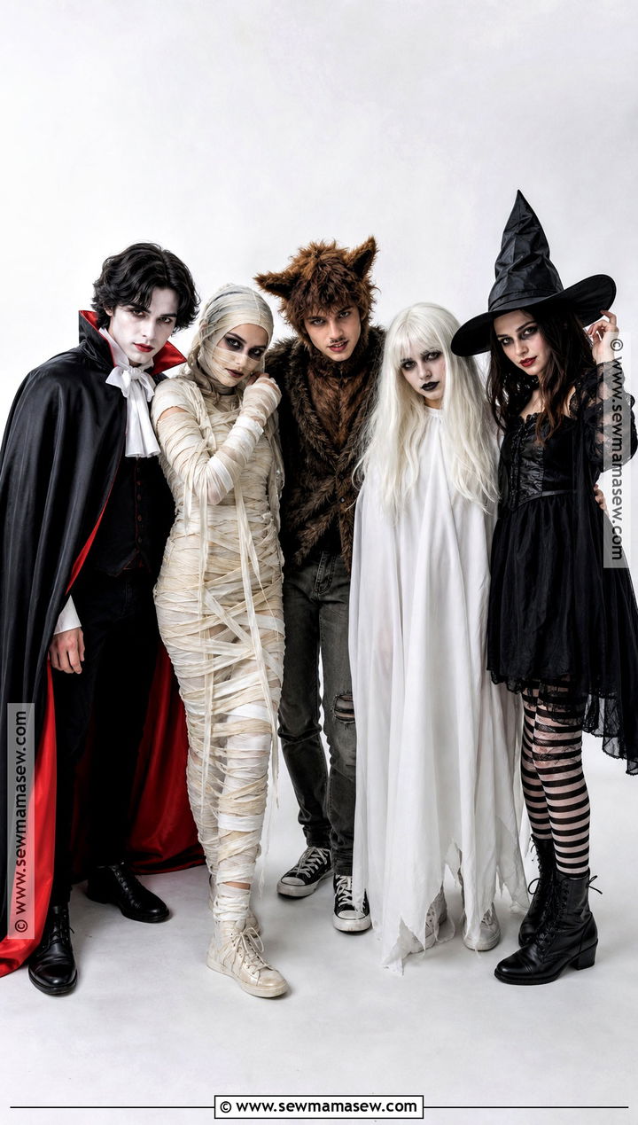 Classic Monster Group Halloween Costume - 35 group of 5 halloween costumes