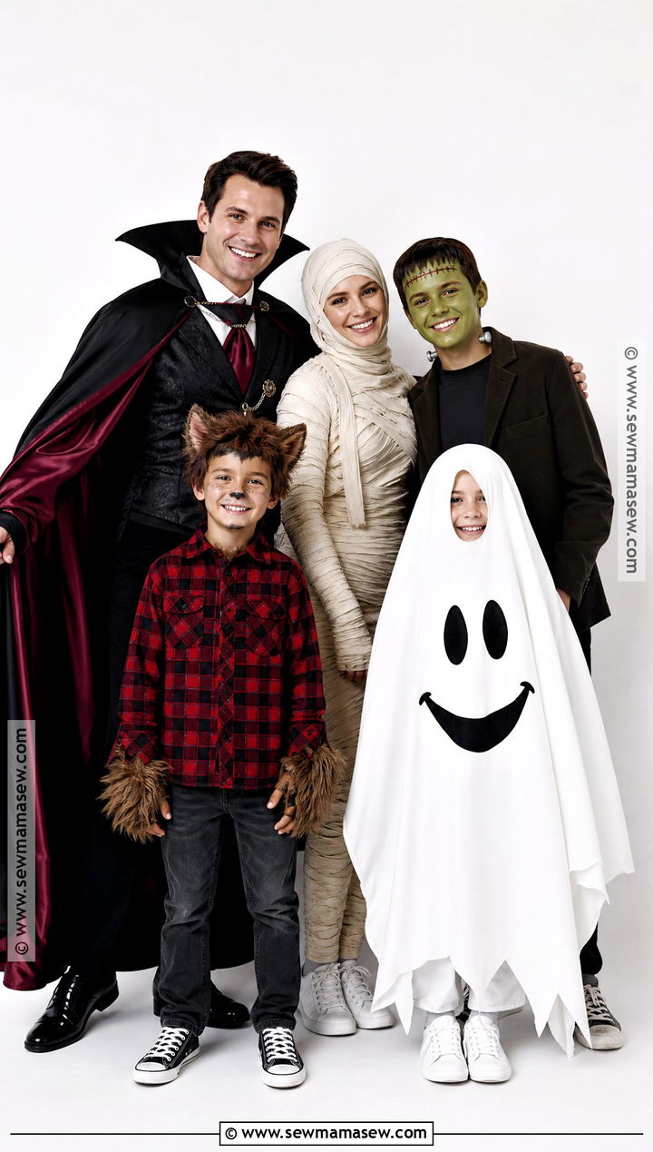 Classic Monsters Family Costume - 35 family halloween costume ideas