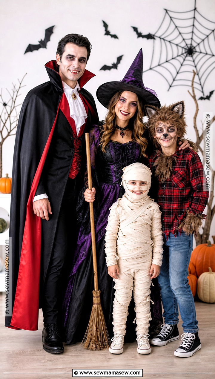 Classic Monsters Family Costume - 35 family costumes for four