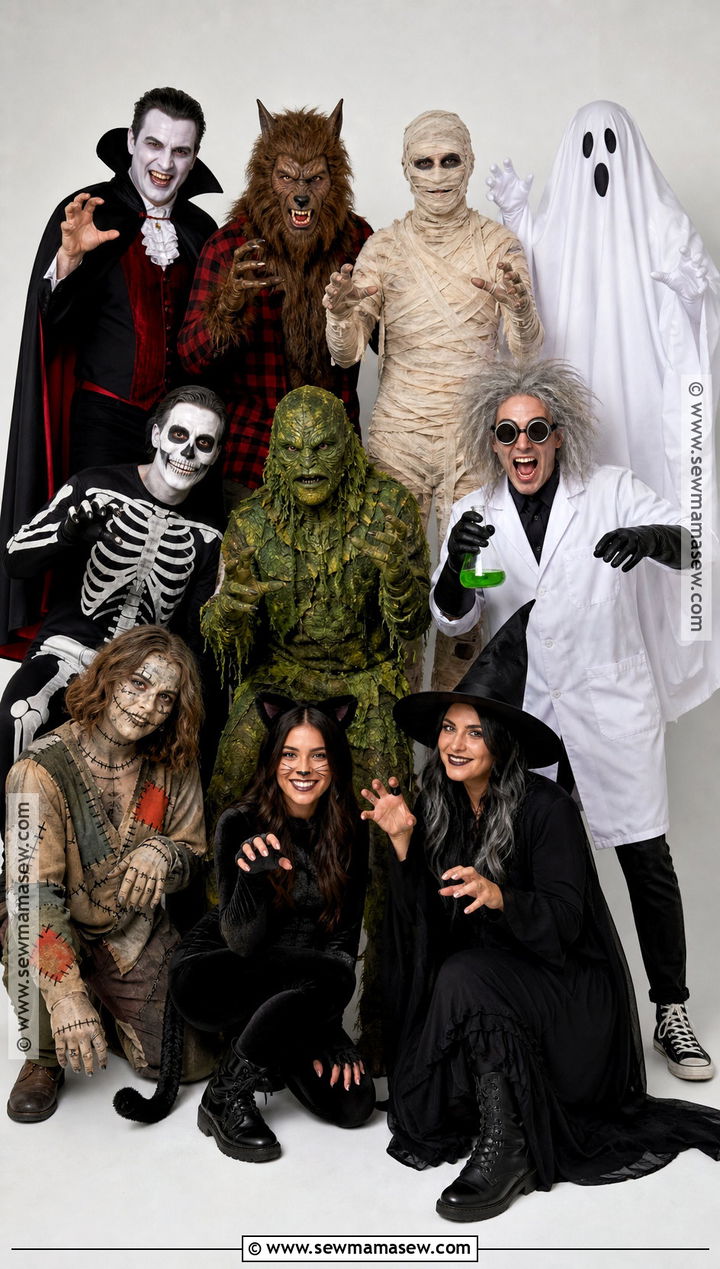 Classic Monsters Group Halloween Costume - 30 group halloween costumes for 10 people