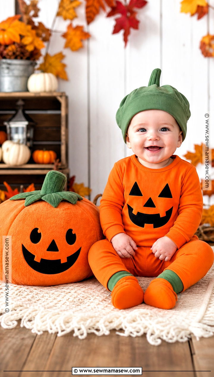 Classic Orange Baby Pumpkin Costume - 30 baby pumpkin costume ideas
