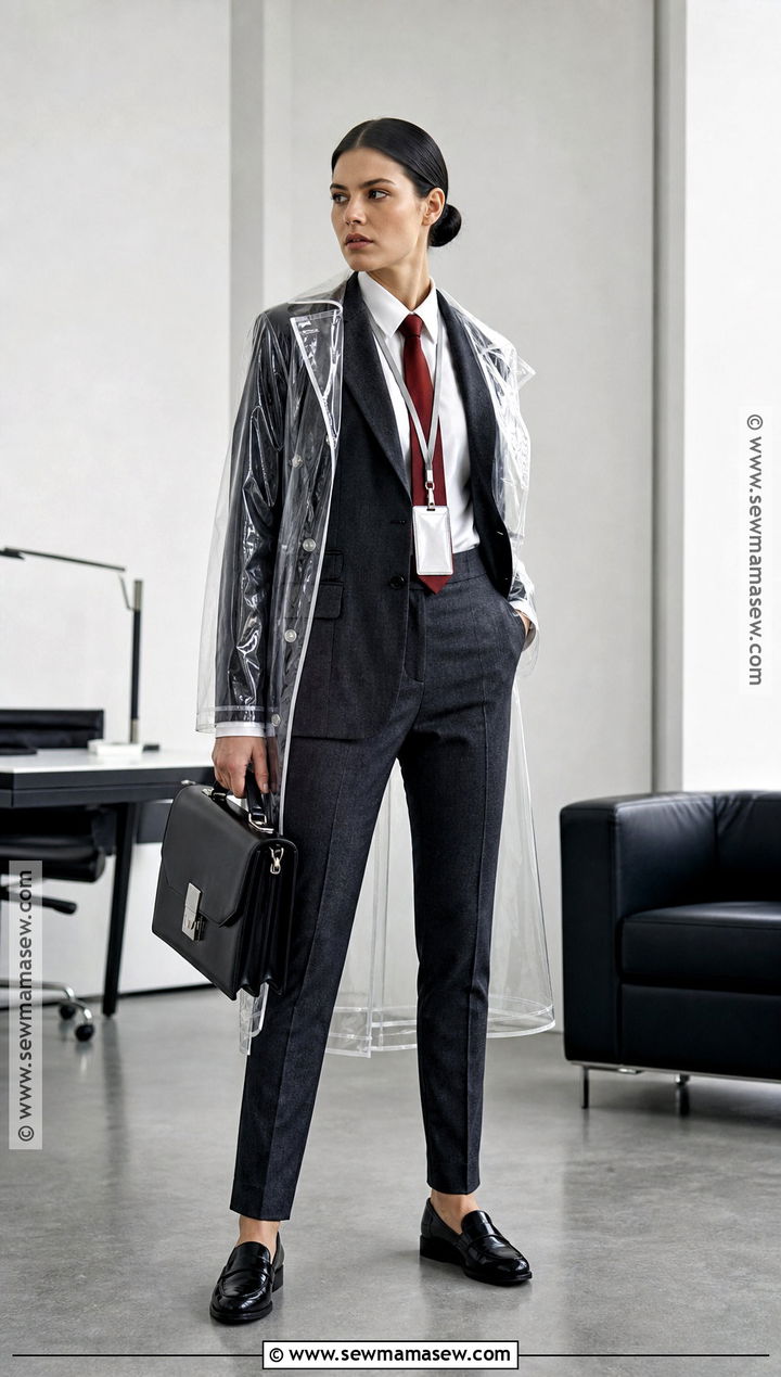Classic Patrick Bateman Costume With Clear Raincoat - 35 patrick bateman costume ideas for women
