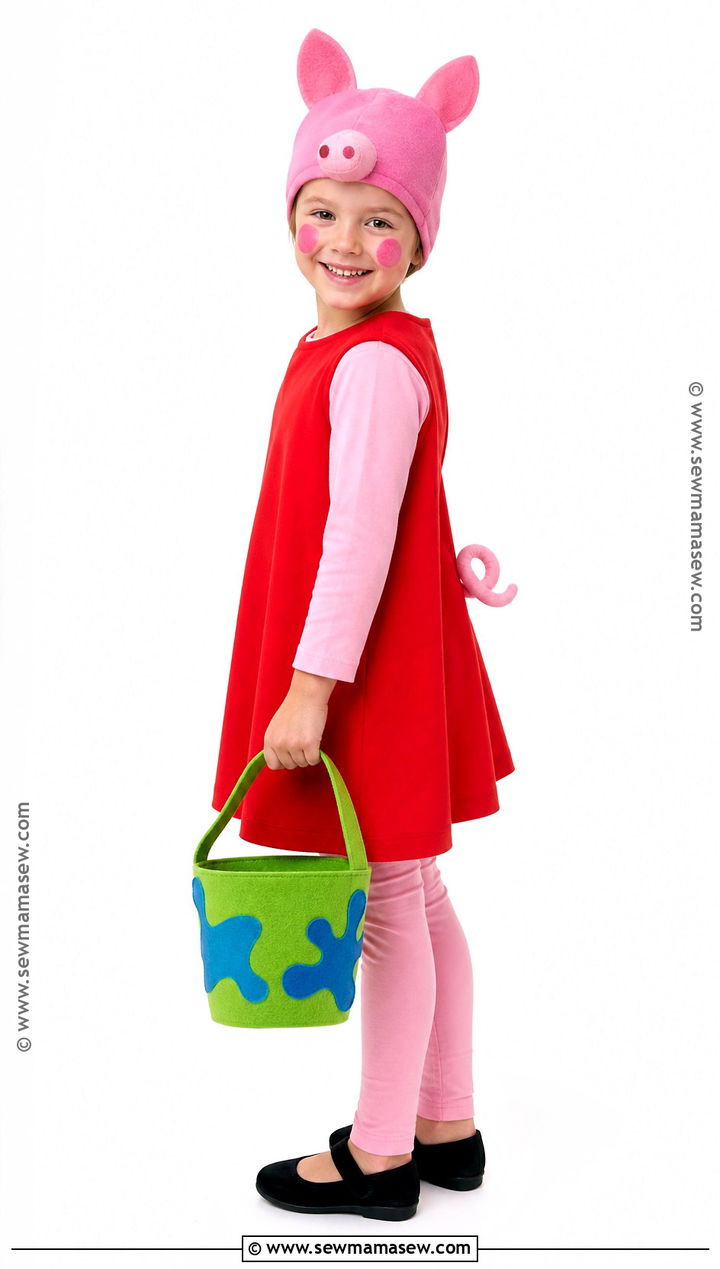 Classic Peppa Pig Costume With Red Dress - 30 peppa pig costume ideas