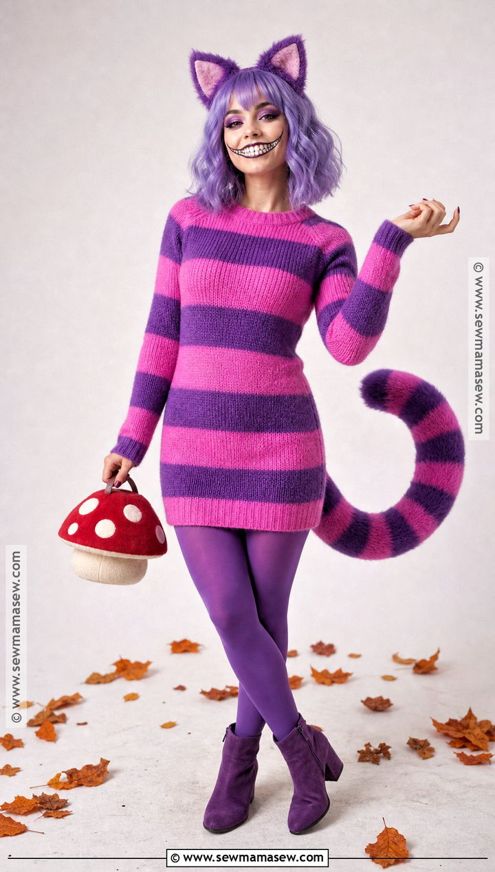 Classic Pink And Purple Cheshire Cat Costume - 50 cheshire cat costume ideas
