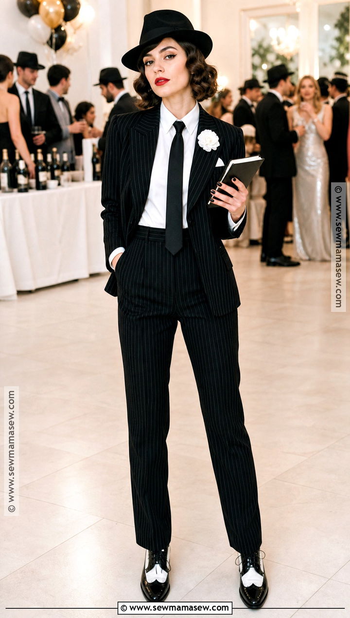Classic Pinstripe Mobster Costume - 30 mobster costume ideas for females