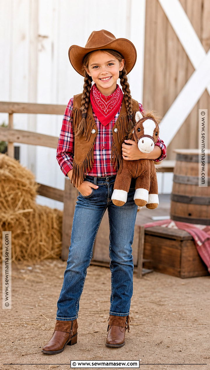 Classic Plaid Cowgirl Costume - 30 cowgirl costume ideas for kids