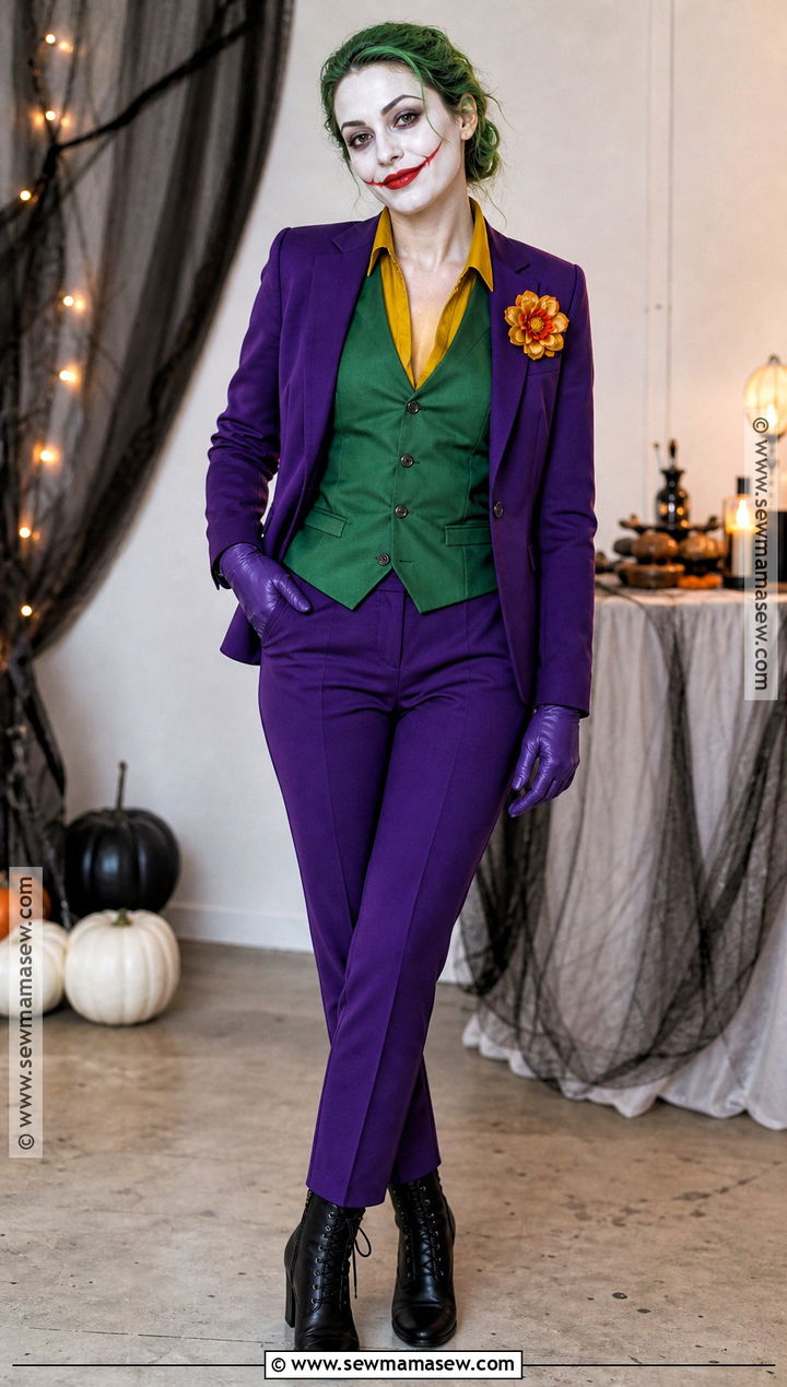 Classic Purple Suit Joker Costume - 30 Halloween Costumes Joker for Women