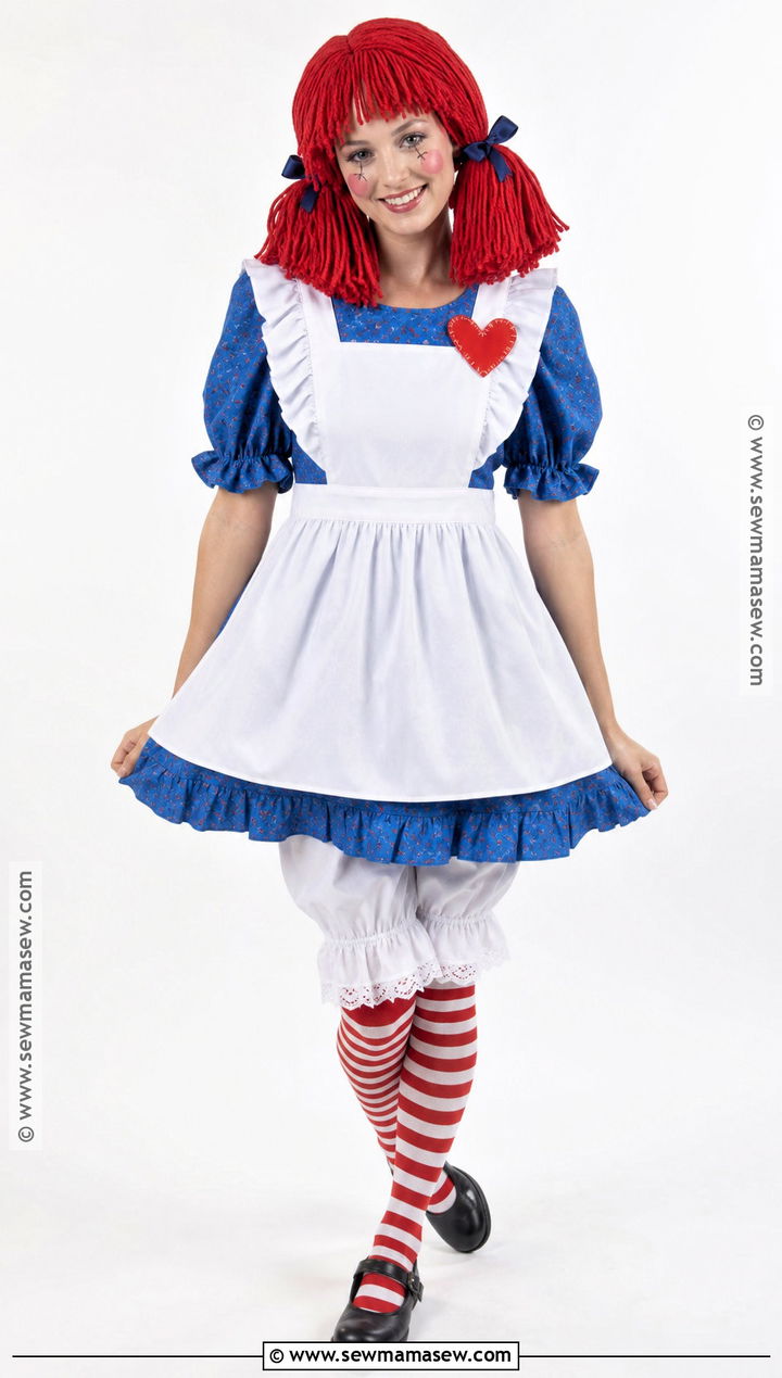 Classic Raggedy Ann Costume With Blue Dress - 30 raggedy ann costume ideas