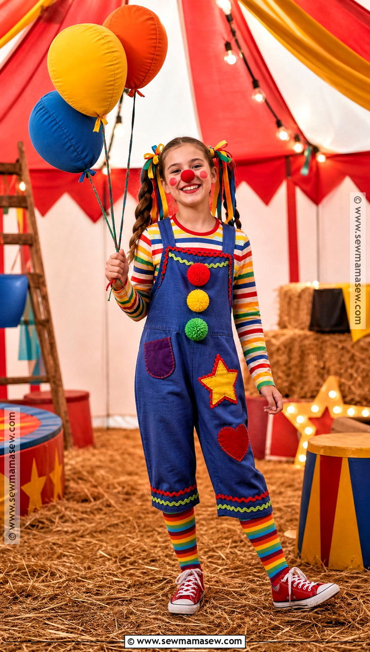 Classic Rainbow Girl Clown Costume - 30 girl clown costume ideas
