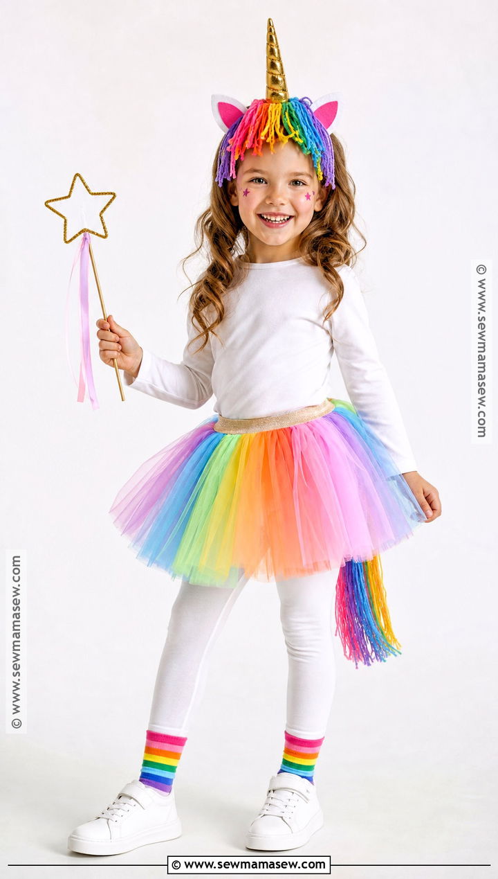 Classic Rainbow Unicorn Costume - 30 unicorn costume ideas for kids