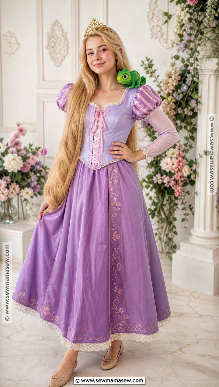 Classic Rapunzel Costume With Purple Dress - 40 repunzle costume idea