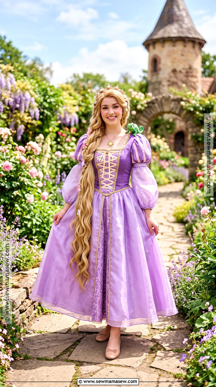 Classic Rapunzel Costume With Purple Dress - 35 tangled costume ideas