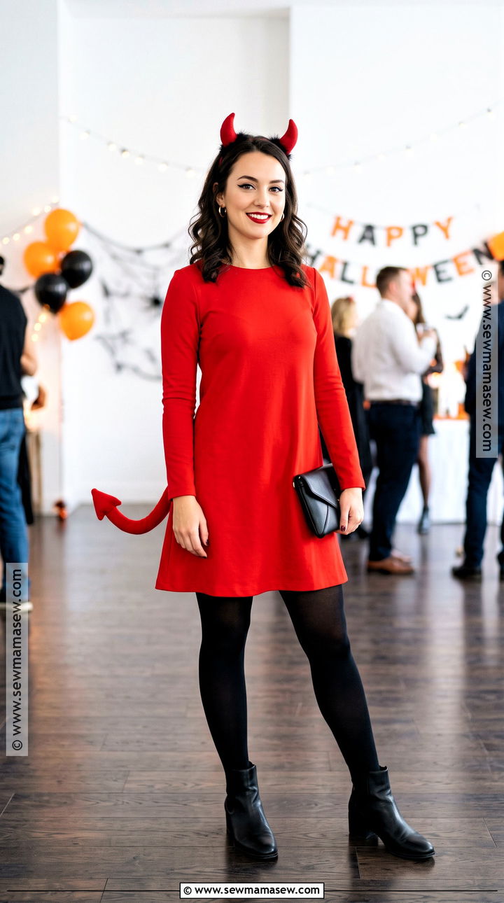 Classic Red Devil Costume With Black Boots - 30 Devil Halloween Costume Ideas for Women