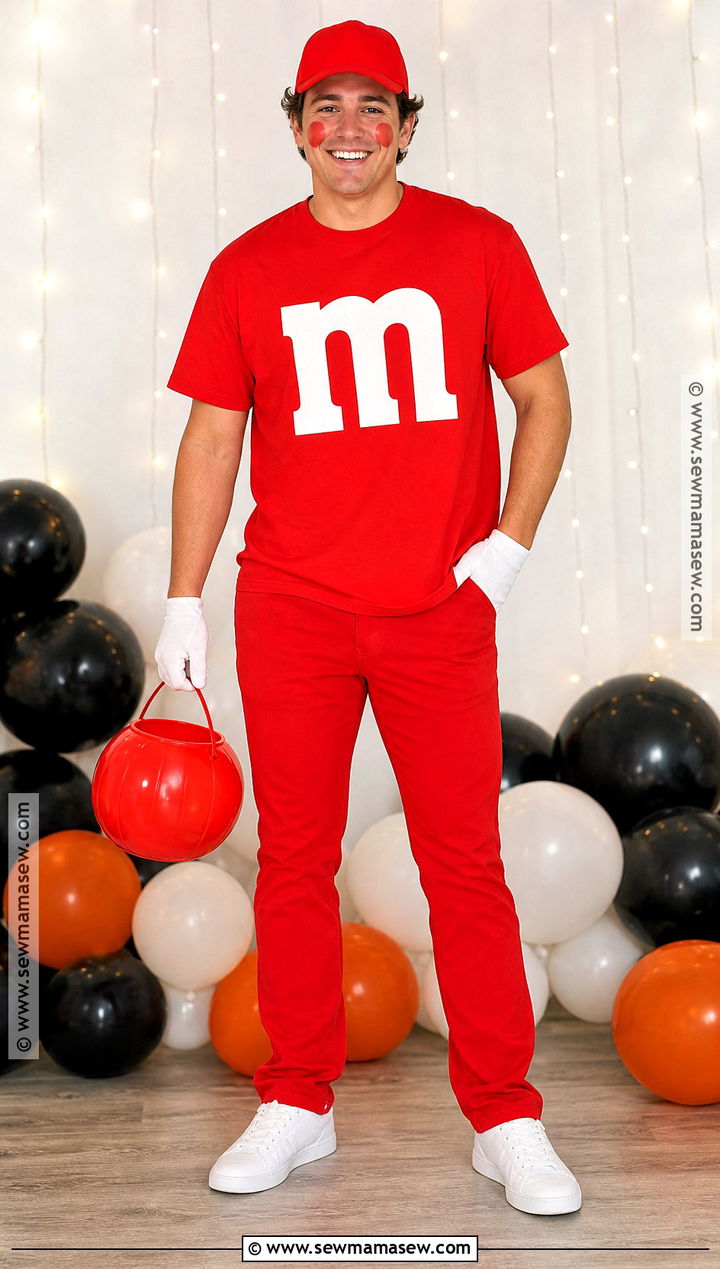 Classic Red MandM Costume - 40 m&m costume ideas