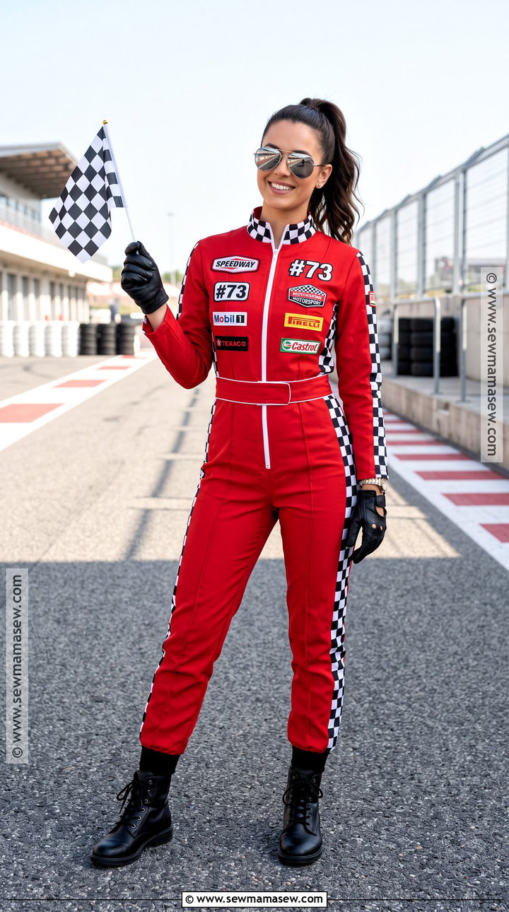 Classic Red Race Car Driver Costume - 30 Race Car Driver Costume Ideas for Women