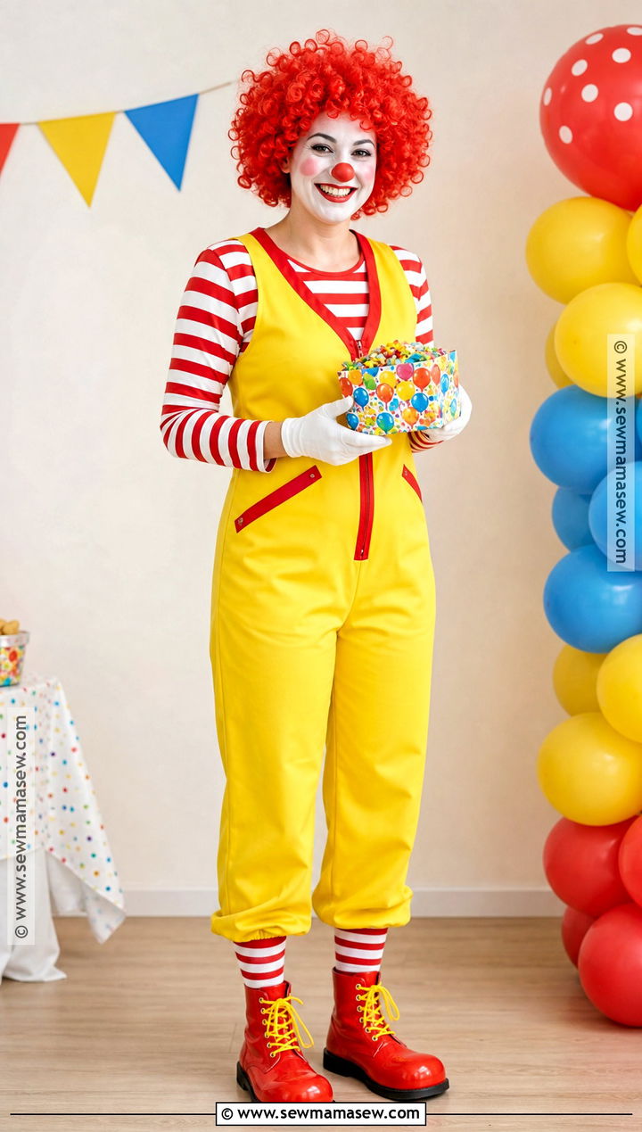 Classic Ronald McDonald Jumpsuit Costume - 30 Ronald Mcdonald Costume Ideas for Women