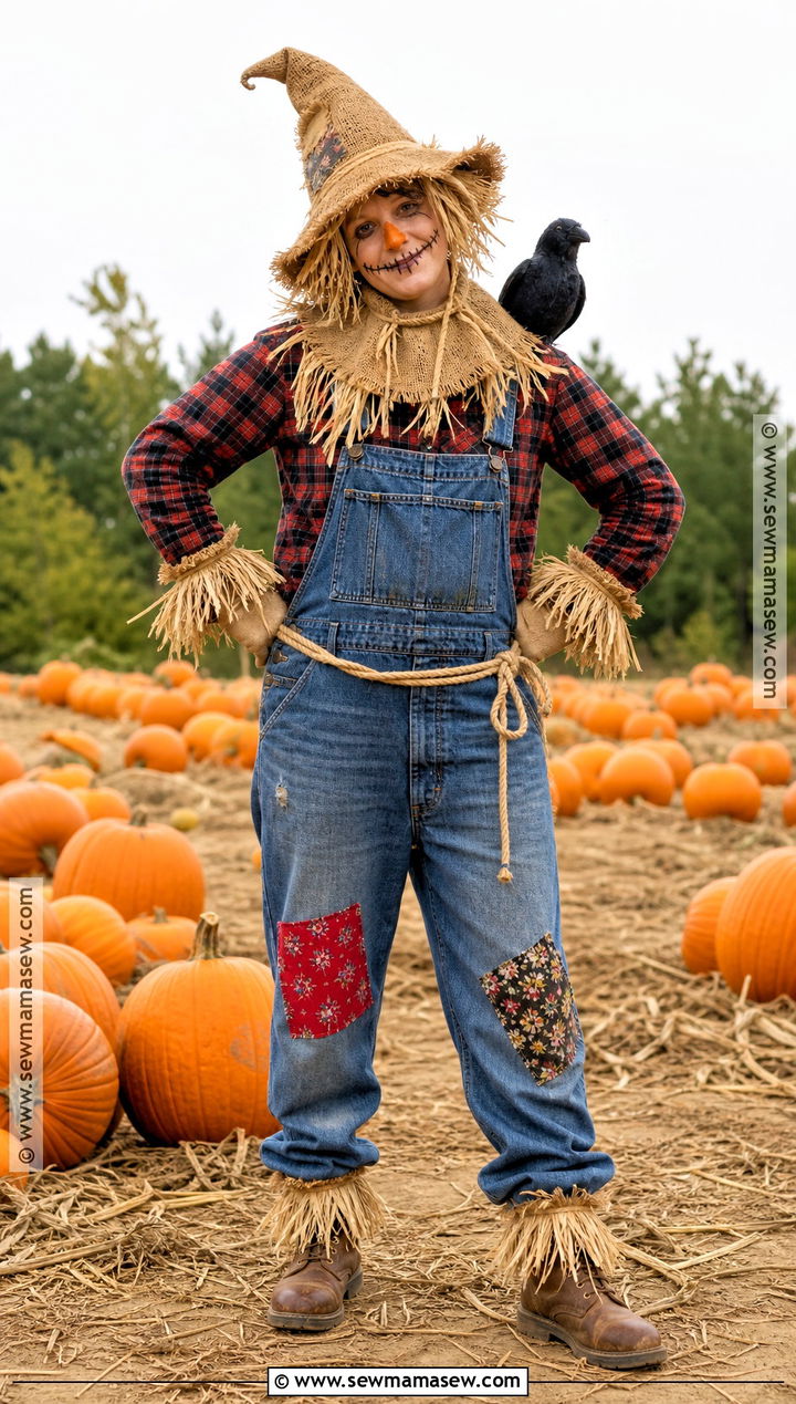 Classic Scarecrow Costume With Overalls - 50 scarecrow costume ideas