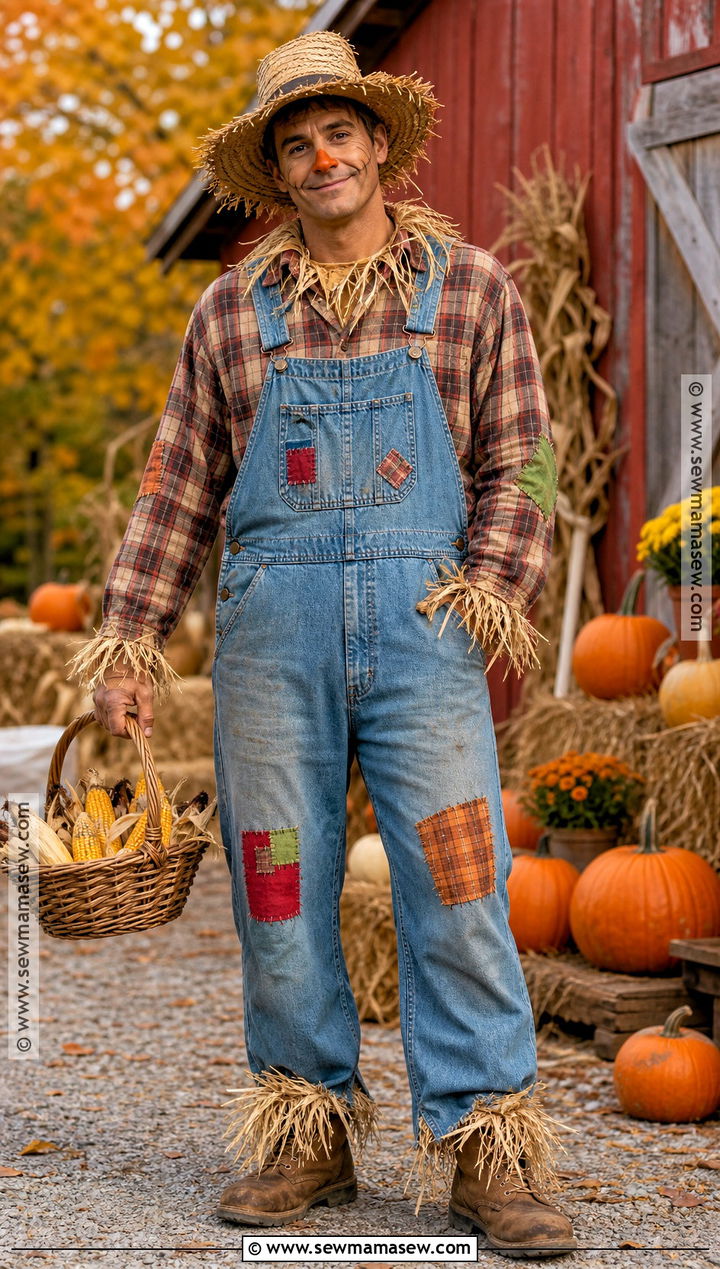 Classic Scarecrow Costume With Overalls - 30 Scarecrow Costume Ideas for Men