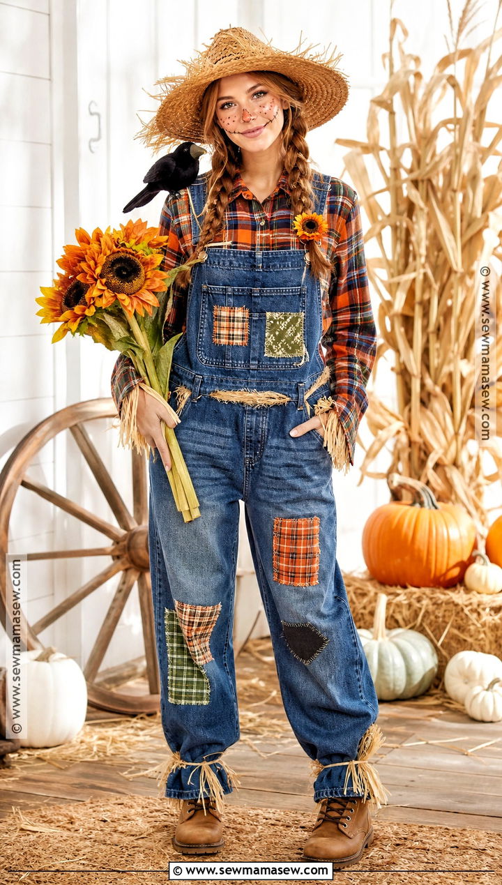 Classic Scarecrow Costume With Straw Hat - 35 halloween costumes one person