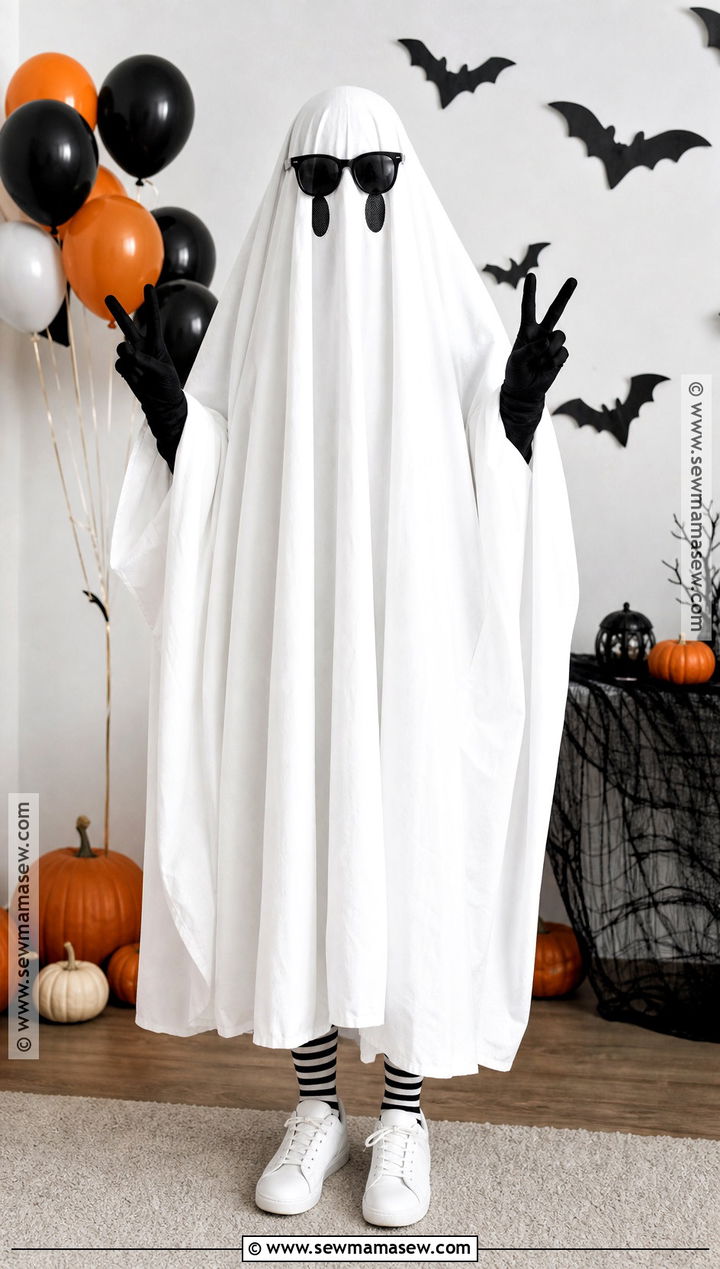 Classic Sheet Ghost Outfit With Sunglasses - 35 Ghost Outfit Ideas