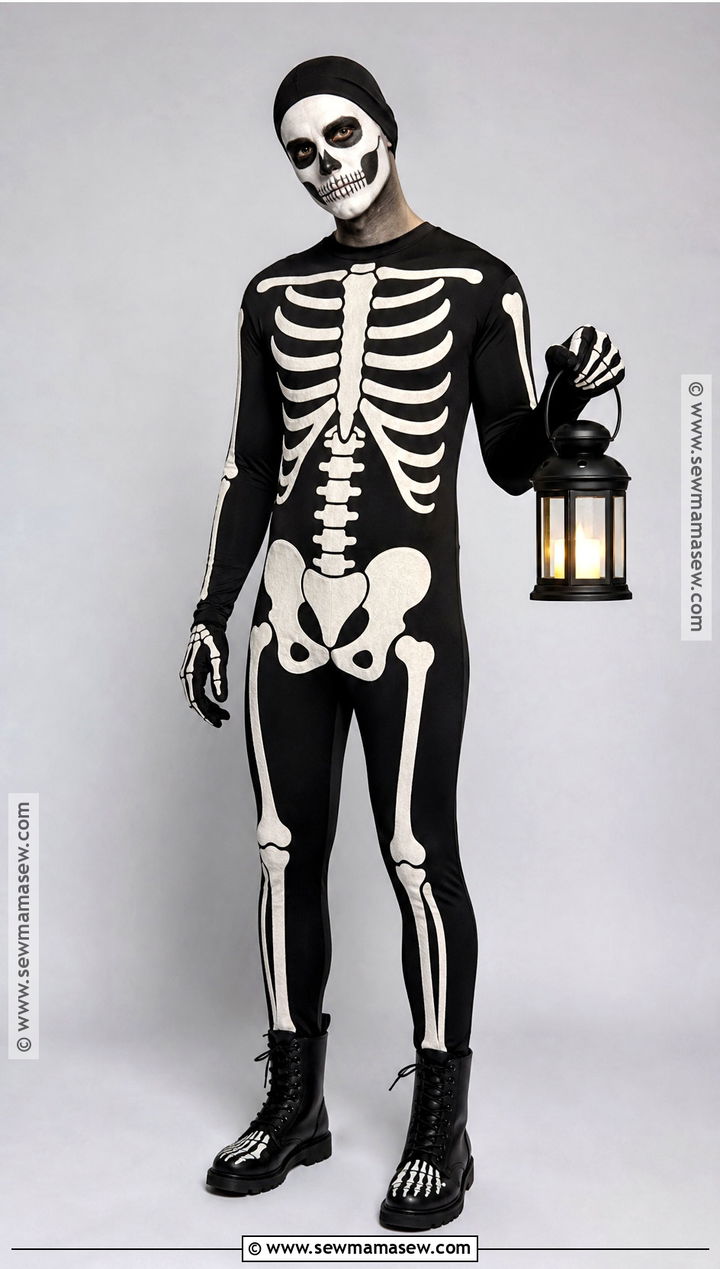 Classic Skeleton Costume With Bone Makeup - 30 horror costumes