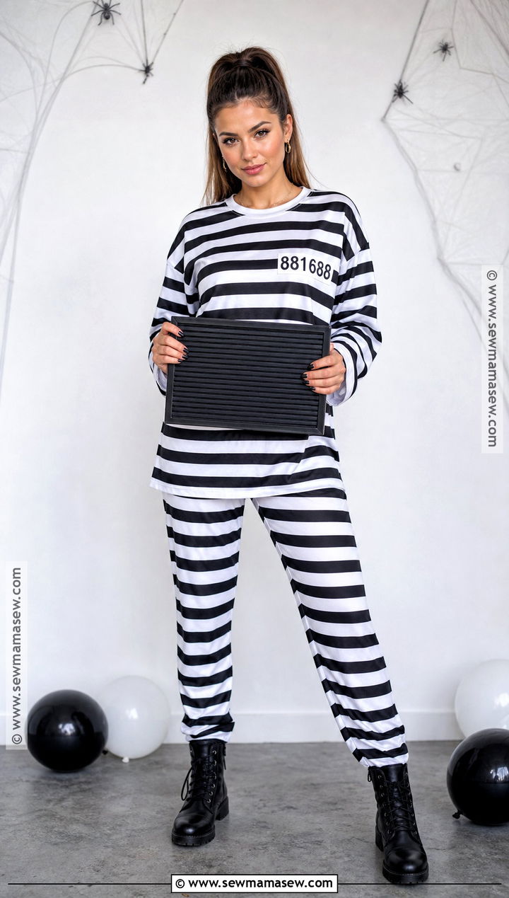 Classic Striped Prisoner Costume - 30 prisoner costume ideas for women