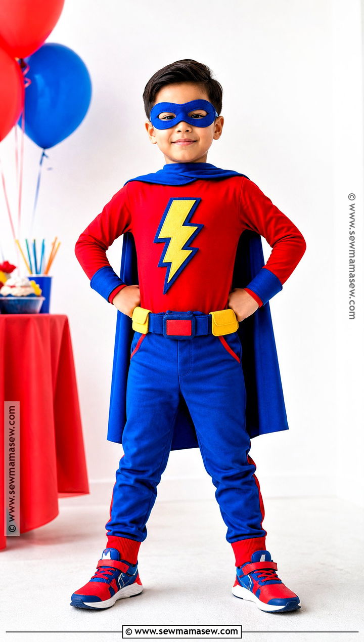 Classic Superhero Costume With Blue Cape - 30 halloween costumes kids for boys